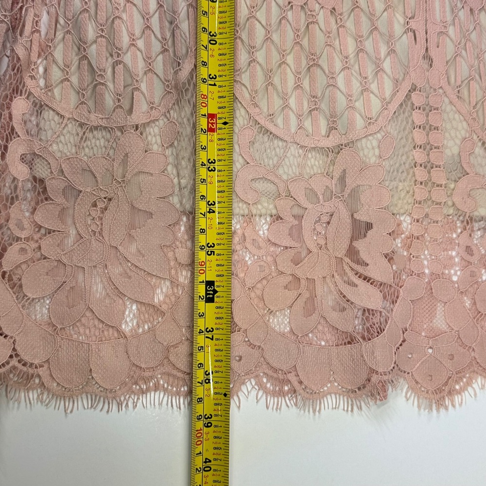 COOAN Women Pink Floral Lace Chiffon Sleeve Cocktail Party Dress Large Y-01-2 - Picture 6 of 11